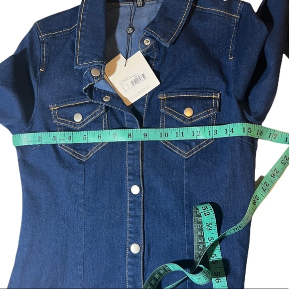 Missguided Long Sleeve Button Denim Dress size 6 - Picture 14 of 16